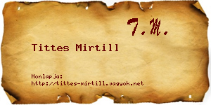 Tittes Mirtill névjegykártya